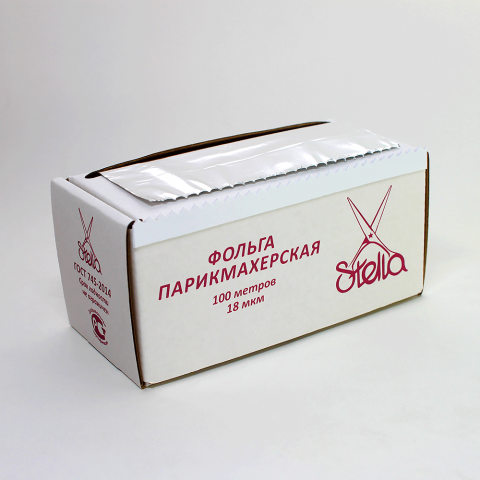 Фольга в коробке с ОТРЕЗНЫМ НОЖОМ, 16мкм/12см/100м