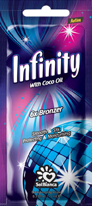 Крем для загара в солярии “Infinity” с маслом кокоса, экстрактом алоэ и бронзаторами
