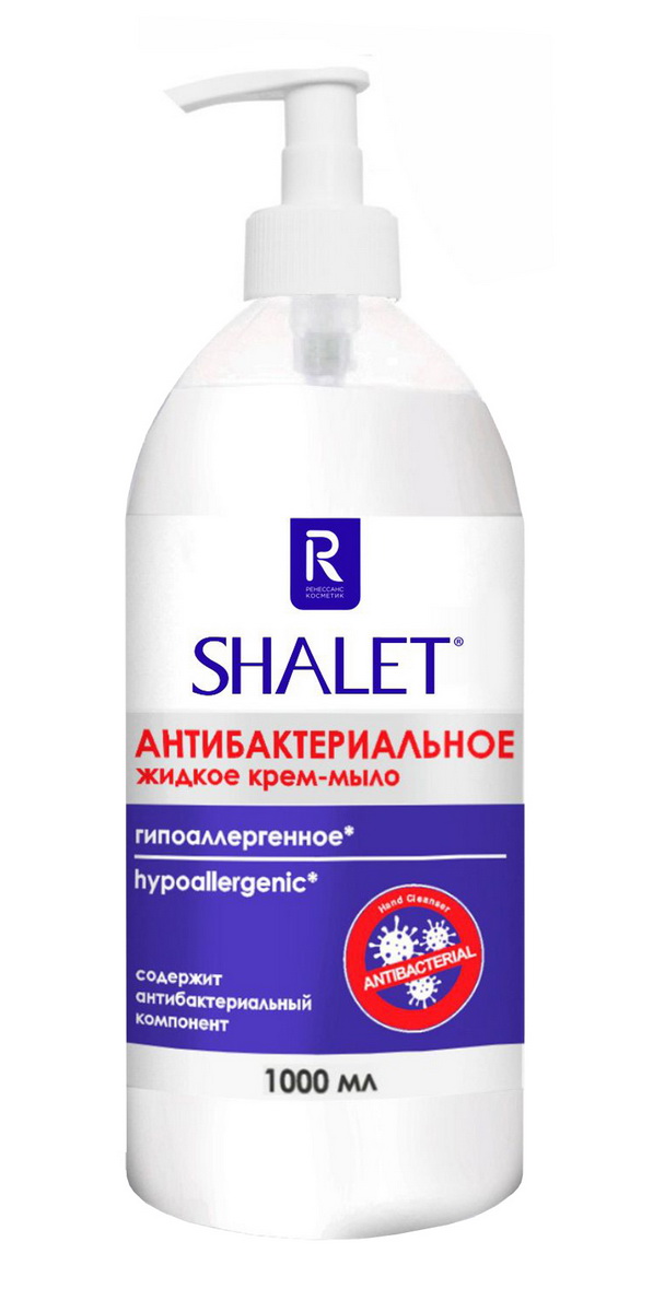 SHALET Жидкое крем-мыло Антибактериальное гипоаллергенное 1л арт. 2555