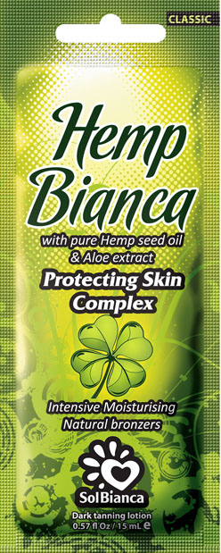 Крем для загара в солярии “Hemp Bianca” с маслом семян конопли и экстрактом алоэ