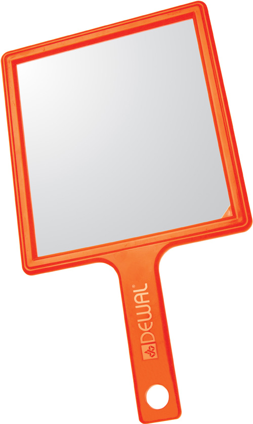 MR-051 Зеркало заднего вида DEWAL пластик оранжевое с ручкой, 21,5х23,5см