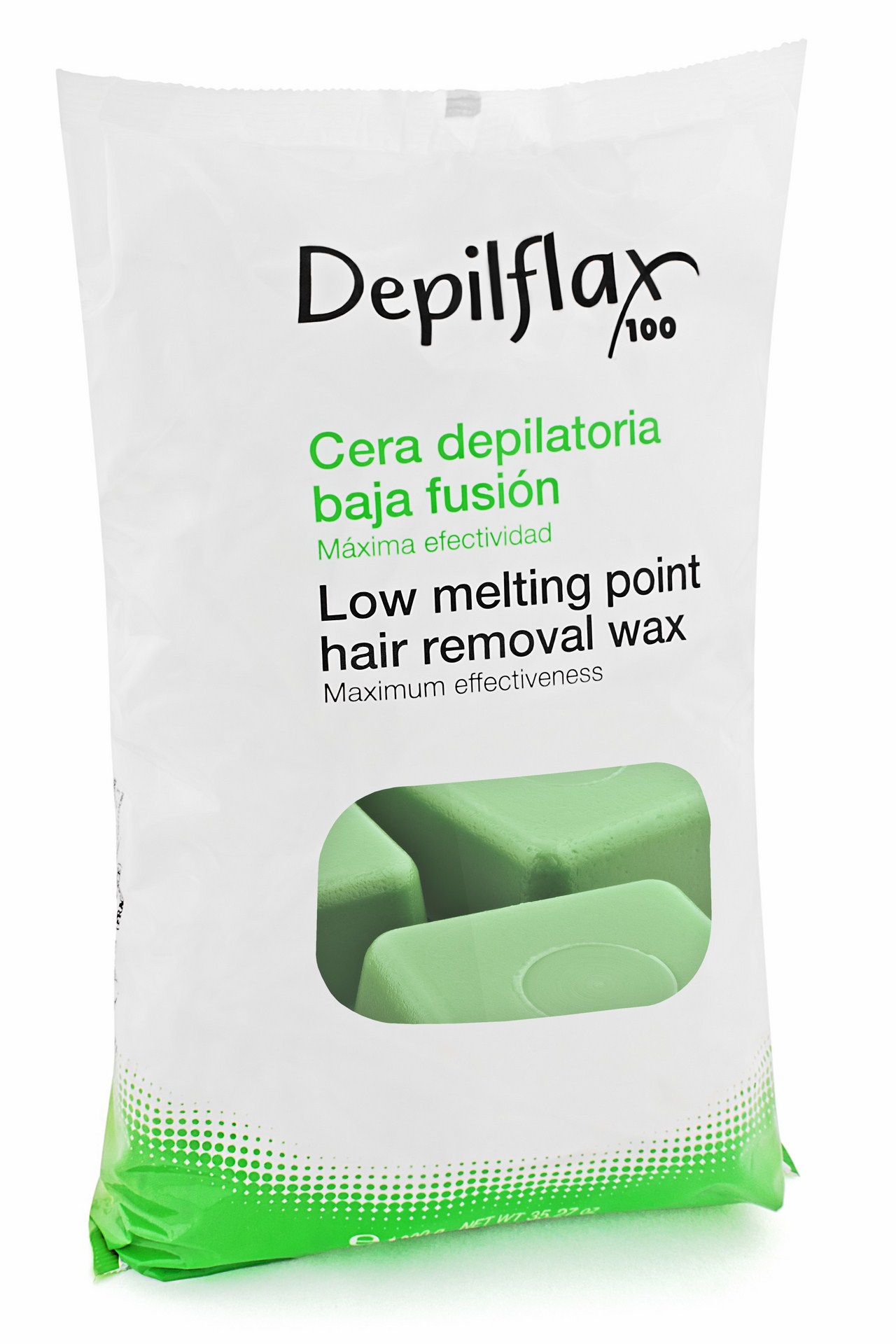 Горячий воск, цвет - Зеленый, 1 кг., Depilflax