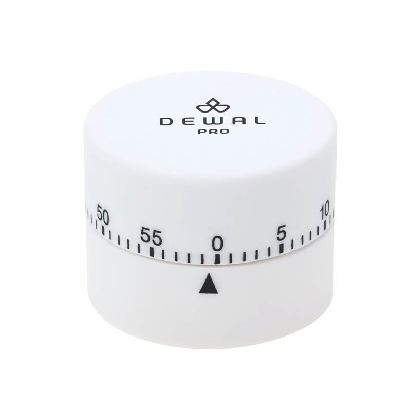 Таймер механический, круглый, белый 4,5х6см DEWAL NTM0011white