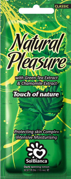 Крем для загара в солярии “Natural Pleasure” с экстрактом зеленого чая и экстрактом ромашки