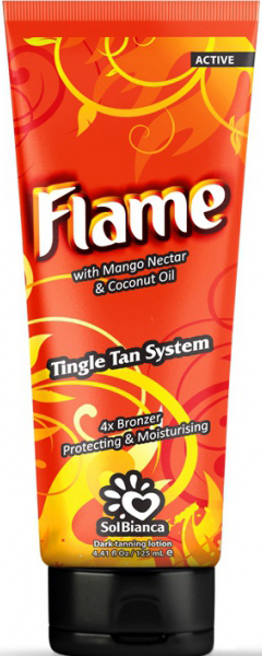 Крем для загара в солярии “Flame” с нектаром манго, бронзаторами и Tingle эффектом 125 мл
