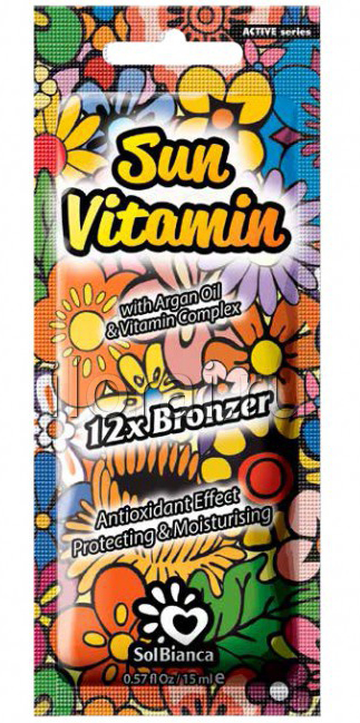 Крем для загара в солярии “Sun Vitamin”  12х bronzer с маслом арганы и витамином Е