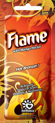 Крем для загара в солярии “Flame” с нектаром манго, бронзаторами и Tingle эффектом